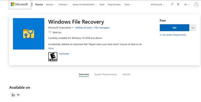 Download the Windows Recovery tool