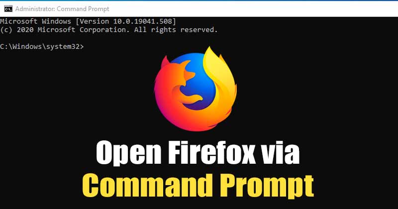 Nyissa meg bármelyik webhelyet a Firefoxon a CMD-n keresztül