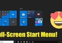 Enable or Disable Windows 10's Full-Screen Start Menu
