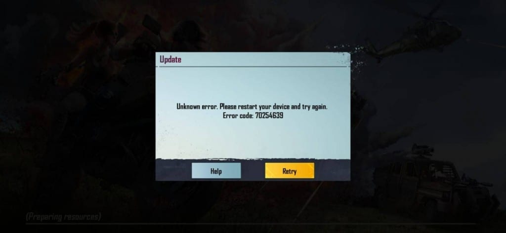 PUBG new error