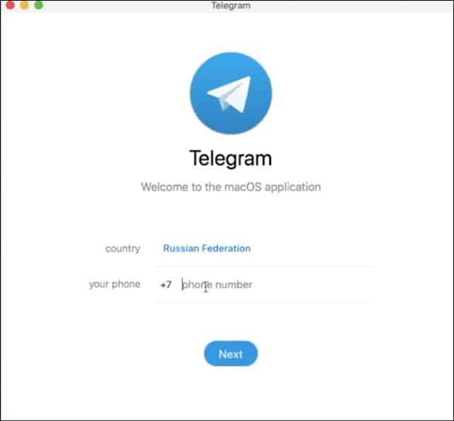 Telegram Verify your phone number