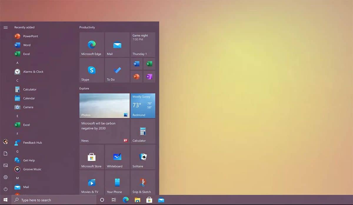 Windows 10 20h2 Oct Update Redesigned Taskbar Start Menu And More