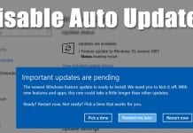 Disable Windows 10 Updates via Registry Editor