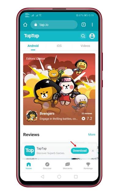 download the TapTap apk file