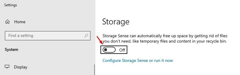 Storage Sense to Manage Storage