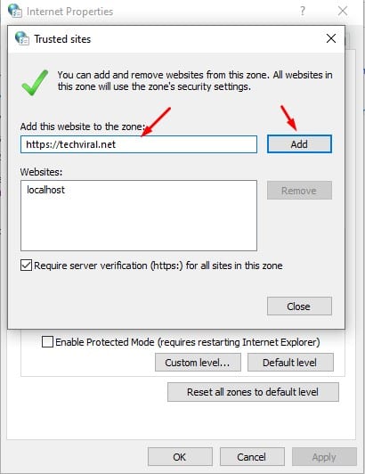 How to Add Trusted Sites in Windows 10 Computer - 88