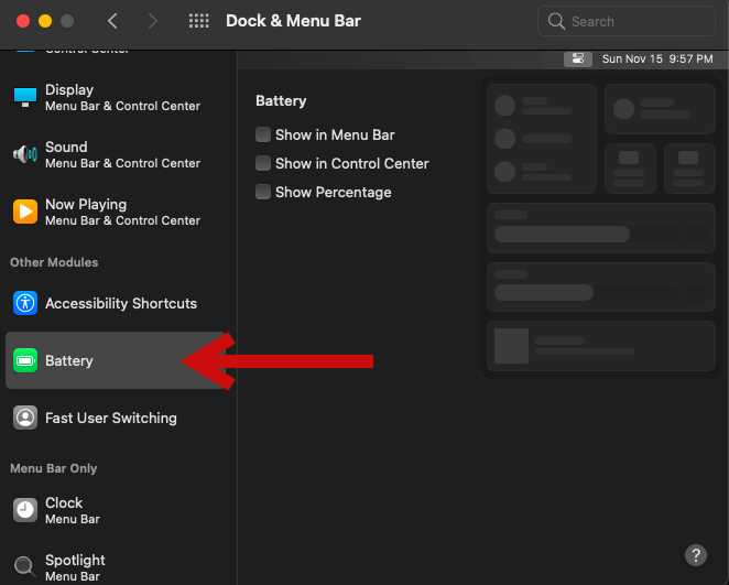 Show battery percentage in macOS Big Sur