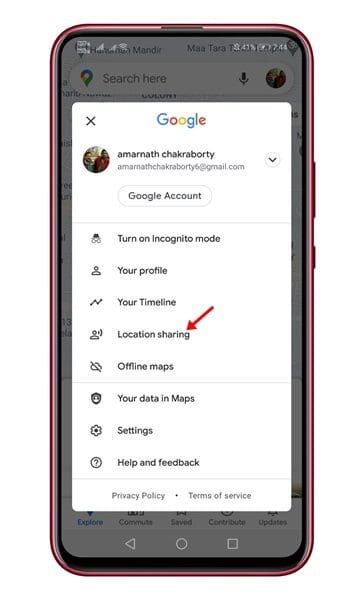 How to Share Your Real time Location in Google Maps - 7