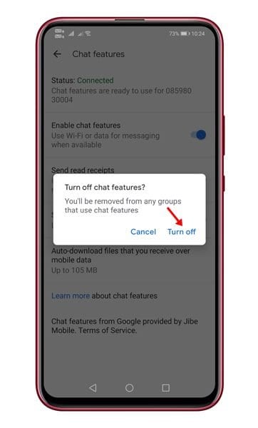 How to Deregister your Phone number from Google s RCS Chat - 16