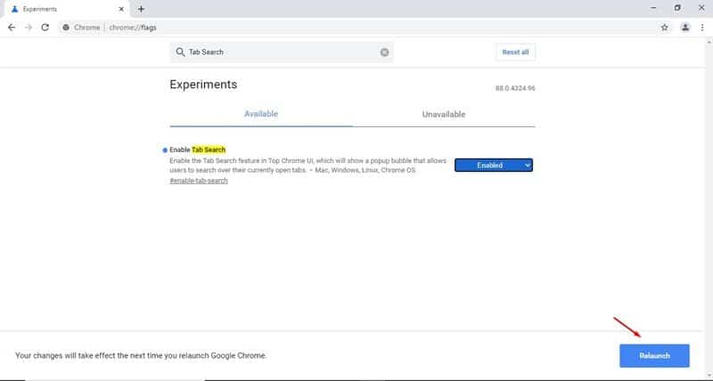 How to Enable   Use the Tab Search Feature of Chrome Browser - 3
