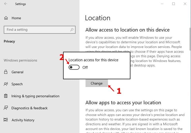 How to Disable Location Tracking in Windows 10 Computer - 45