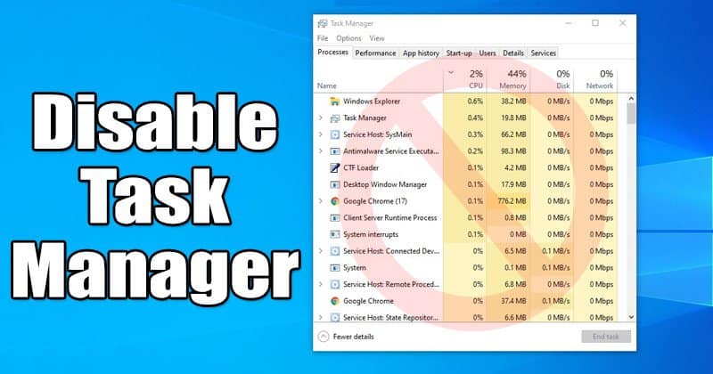 Hur man inaktiverar Task Manager i Windows 10 PC