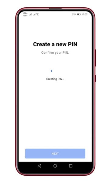 Créer un nouveau code PIN