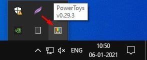 right-click on the 'PowerToys' application