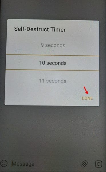 set the time and tap on the 'Done'