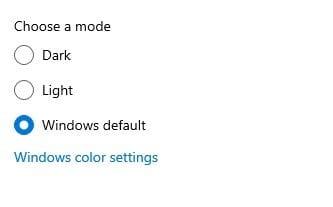 select the color mode