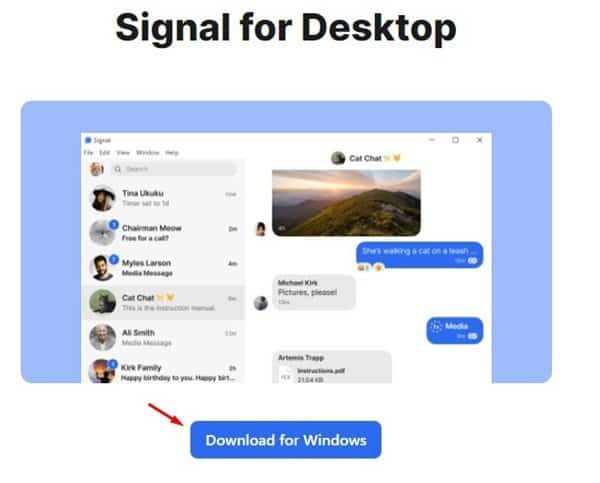 download the Signal app for the desktop