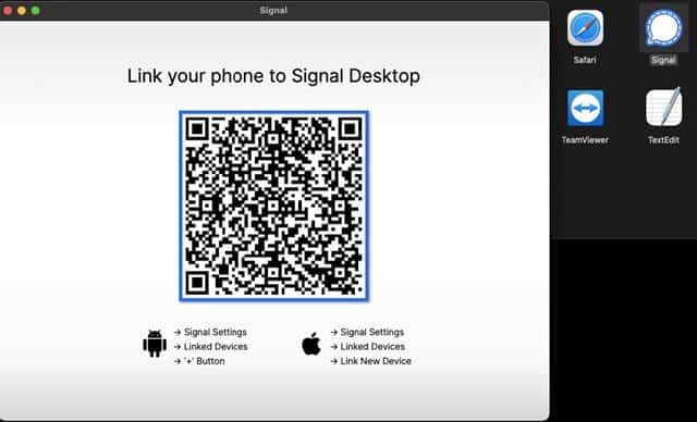 link your phone to the Signal desktop app