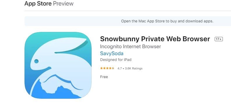 Snowbunny privat webbläsare