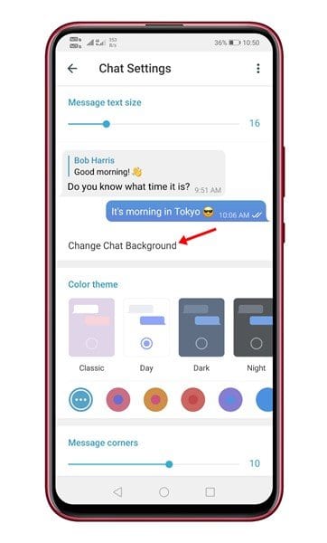 How to Change the Chat Background & Chat Bubble Color in Telegram