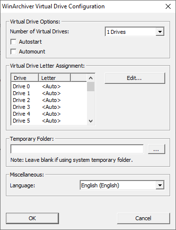 Virtuální disk WinArchiver