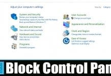 How to Block Control Panel in Windows 10 Computer