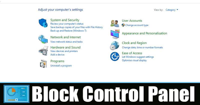 How to Block Control Panel in Windows 10 Computer
