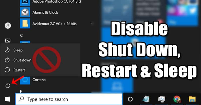 How to Disable Shut Down  Restart  Sleep   Hibernate in Windows 10 - 87