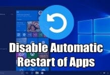 How to Disable Automatic Restart of Apps After Sign-In On Windows 10