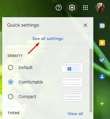 click on the 'See all Settings' option