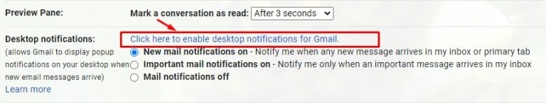 gmail desktop notifications not working windows 10