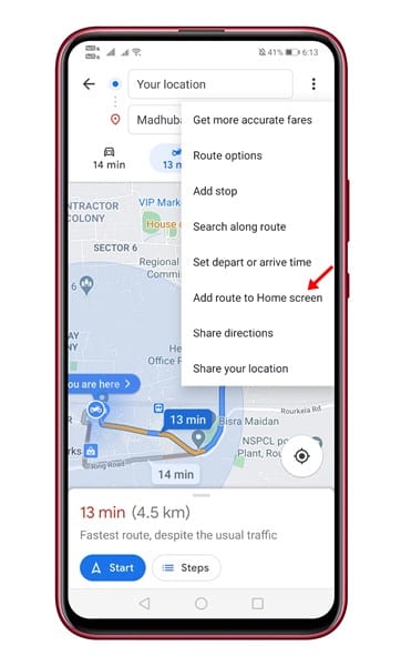 How to Add Google Maps Shortcuts On Android Home Screen - 98