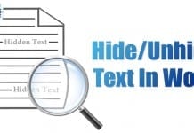 How to Hide/Unhide Text in Microsoft Word Document