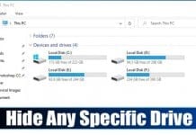 How to Hide Any Specific Drive in Windows 10 PC