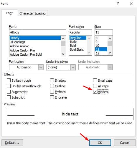 How to Hide Unhide Text in Microsoft Word Document - 67