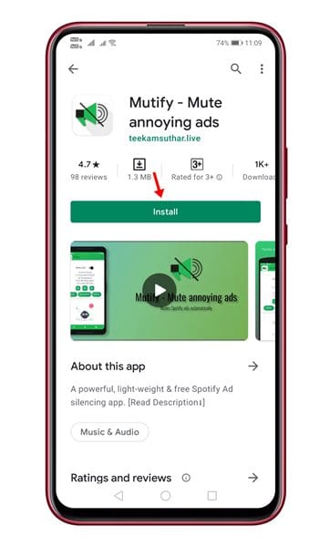 ad mute spotify android apk