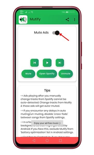 ad mute spotify android apk