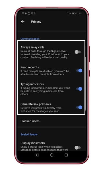 How to Disable  Read Receipts  in Signal Private Messenger - 96