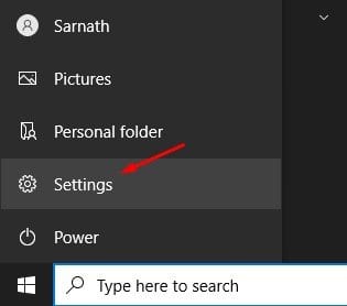 open Settings on your Windows 10