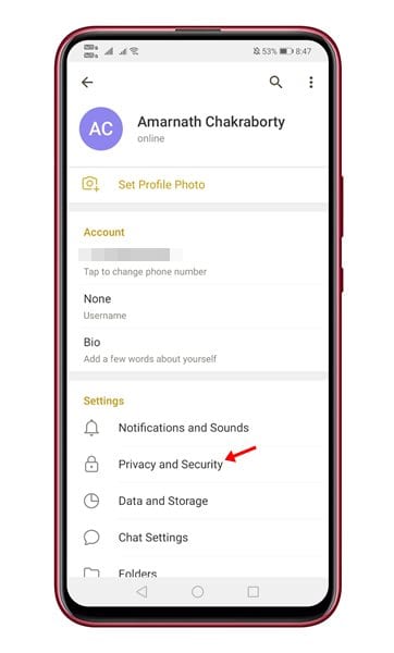 How to Hide Your Phone Number in Telegram for Android - 80