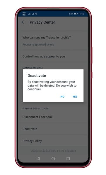 How to Deactivate TrueCaller Account   Unlist Your Phone Number - 44