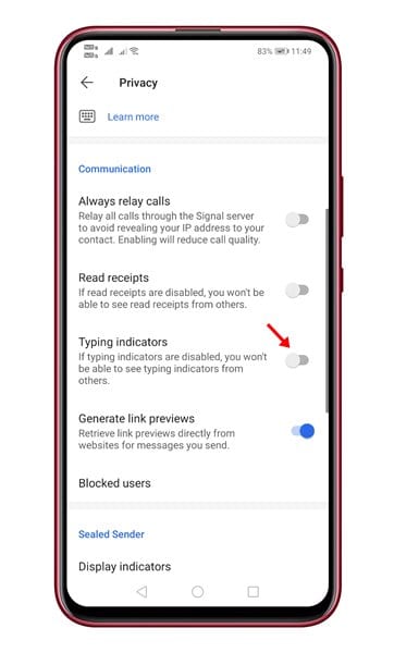 How to Disable Typing Indicators in Signal Private Messenger - 56