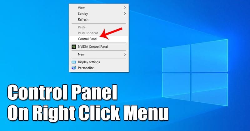 How to Add Control Panel to Windows’ Right Click Menu
