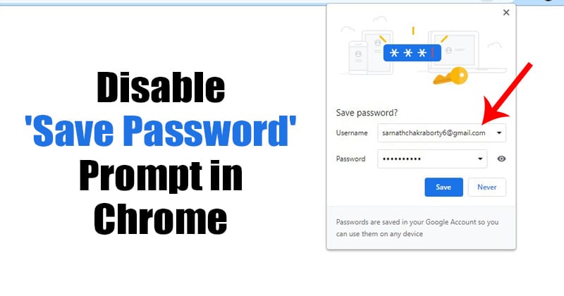 How to Disable 'Save Passwords' Prompt in Google Chrome Browser