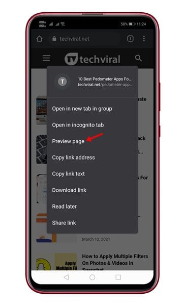 How to  Preview  Webpages in Chrome For Android Without Opening Them - 27