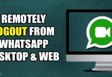 How to Remotely Logout From WhatsApp Desktop & Web Version