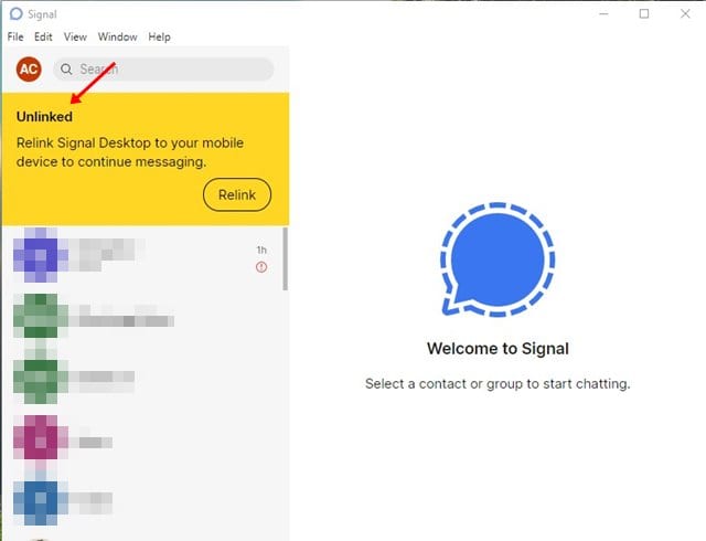 Signal desktop to your mobile