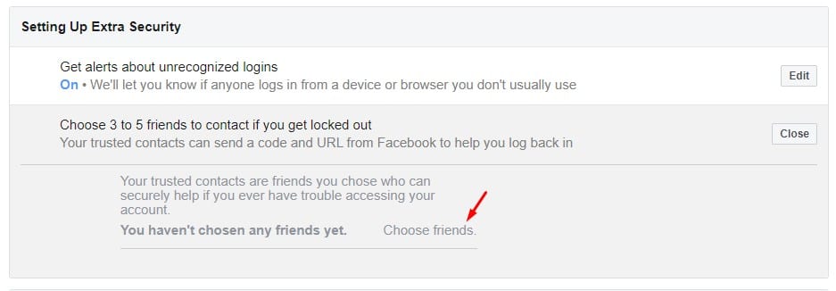 Click on the 'Choose friends' option