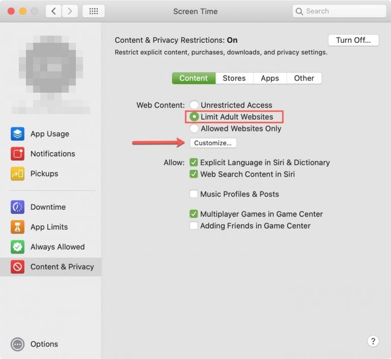 Blokker nettsteder i Safari på Mac