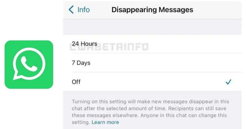 Whatsapp disappearing messages feature update
